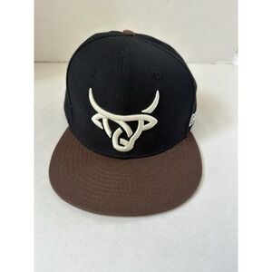 Lost Calf Natural Born Cowboy Hat Black Brown White Logo Adjustable